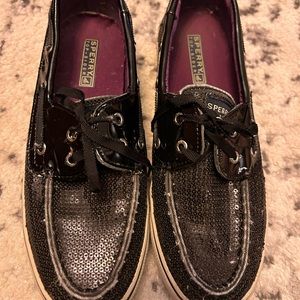 Black Sperry sequence boat shoes 8 M women’s